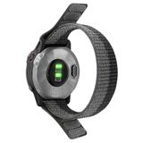 Garmin Instinct 3 – 45 mm Solar Kordon Hasır Kumaş UltraFit Nylon Yedek Kayış Gri Siyah