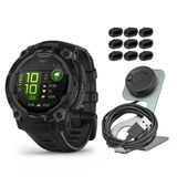 Garmin Instinct 3 45Mm Amoled Gps Smartwatch (Black) Sche With Focus Camera Portable Şarj Stand And Focus Şarj Port Protectors (9-Pack) (3 Madde)