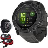 Garmin Instinct 3-50 Mm Açık Gps Smartwatch, Amoled, Black Band 010-03020 Deco Essentials Ekran Koruyucu & 2X Acil Durum Paracord Ayakkabısı