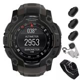 Garmin Instinct 3-50 Mm Açık Gps Smartwatch, Amoled, Black Band Sche İle Deco Essentials Şarj Dock For Venu 3 + Silikon Dust Cover + Round Tempered Glass Ekran Koruyucu