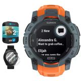 Garmin Instinct 3 50Mm Gps Smartwatch Solar+2X Protector + 2 Yr Garanti