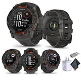 Garmin Instinct 3 50Mm, Solar Charged Display, Rugged Açık Gps Smartwatch, Sınırsız Battery Life, İnşa Edilmiş Flashlight, Charcoal (010-02935-00) Erkekler Ve Kadınlar İçin Taktik Akıllı İzleme
