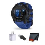 Garmin Instinct 3 Rugged Gps Smartwatch, 45 Mm Amoled Display, Multi-Band Gps Satıq, Built-İn Flashlight, 18 Days Battery Life, Black With Bolt Blue/Black Band Supernova Collection Watch Watch Watch