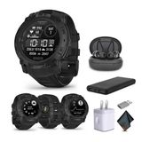 Garmin Instinct 3 Taktik Sürümü, Solar Şarjlı 50mm Ekran, USB Duvar Şarj Cihazı + Mikrofiber Temizlik Bezi ile Dış Mekan Sağlam GPS Akıllı Saat Paketi...