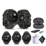 Garmin Instinct E 40Mm, Açık Gps Smartwatch, 7/24 Sağlık İzleme, 14 Günlük Battery Life, Charcoal (010-02932-00) Earbuds Sche