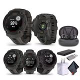 Garmin Instinct E 45Mm, Açık Gps Smartwatch, 7/24 Sağlık İzleme, 16 Günlük Battery Life, Charcoal (010-02933-00) Earbuds Sche