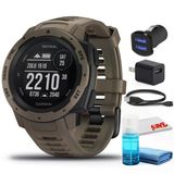 Garmin Instinct Outdoor Gps Watch (Coyote Tan, Taktik) Usb Adaptörü İle