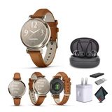 Garmin Lily 2 Classic Small Ve Şık Smartwatch Up To 5 Days Battery Life Hidden Display Patterned Lens Cream Gold With Tan (010-02) Fitness Smart Watch Sche For Women For Women