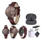Garmin Lily 2 Classic Small Ve Şık Smartwatch Up To 5 Days Battery Life Hidden Display Patterned Lens Dark Bronze With Mulberry (010-02208-03) Fitness Smart Watch Sche For Women İçin