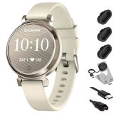 Garmin Lily 2 Smartwatch Cream Gold With Coconut Silikon Band Sche With Şarj Dock For Venu 3 + Silikon Toz Kapak (3-Pack) + Usb Type C Şarj Ve Sen K