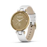 Garmin Lilytm, Small Gps Smartwatch With Touchscreen And Patterned Lens, Light Gold With White Deri Band