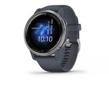 Garmin Venu 2, Gelişmiş Sağlık İzleme Ve Fitness Özellikleri İle Gps Smartwatch, Silver Bezel İle Granit Blue Case Ve Silikon Band Band