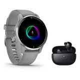 Garmin Venu 2 Plus - Bluetooth Telefon Fonksiyonlu Ve Sesli Asistanlı Gps Fitness Akıllı Saat - Müzik Çalar Ve Kalp Atış Hızı Ölçümü - Gümüş Açık Gri Dahil. Bluetooth Kulaklık