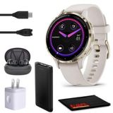 Garmin Venu 3S Gelişmiş Fitness ve Sağlık Takip Cihazı Akıllı Saat Fildişi Kasa ve 41 MM Silikon Bantlı Yumuşak Altın Paslanmaz Çelik Çerçeve 1,2 İnç AMOLED...