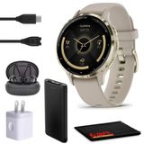 Garmin Venu 3S Gelişmiş Fitness ve Sağlık Takip Cihazı Akıllı Saat Yumuşak Altın Paslanmaz Çelik Çerçeve, 41 MM Fransız Gri Kasa ve Silikon Bant ve 1,2 inç...