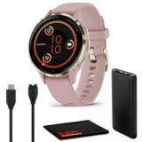 Garmin Venu 3S Gelişmiş Fitness ve Sağlık Takip Cihazı Akıllı Saat Yumuşak Altın Paslanmaz Çelik Çerçeve, Toz Gülü Kılıfı 41MM Silikon ve 1,2 İnç AMOLED T...