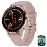 Garmin Venu 3S Health Fitness Gps Smartwatch Gold Steel Bezel İle Dust Rose Case 41Mm | Resmi Abd Ortak Modeli | Sche 010-02785-03 İle 2 Yr Cps Geliştirilmiş Koruma Paketi