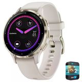 Garmin Venu 3S Health Fitness Gps Smartwatch Gold Steel Bezel With Ivory Case 41Mm | Resmi Abd Ortak Modeli | Sche 010-02785-04 With 2 Yr Cps Advancedd Protection Pack