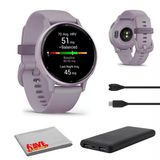 Garmin Vivoactive 5 Fitness Takip Cihazı Erkekler ve Kadınlar için Metalik Orkide Çerçeveli, Orkide Kılıflı ve Parlak 1,2 inç AMOLED Dokunmatik Silikon Bantlı Akıllı Saat...