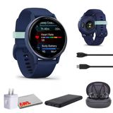 Garmin Vivoactive 5, Health And Fitness Gps Kadınlar Ve Erkekler İçin Smartwatch, Metallic Navy Bezel W/Navy Case Ve Silikon Band, 11 Days Battery Life, 1.2" Amoled Touch Ekran Görüntüsü (Bundle)