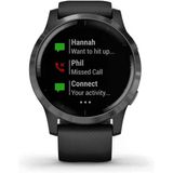 Garmin Vivoaktif 4 Gps Fitness Smartwatch Black Case Ve Slate Hardware İle