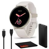 Garmin Vivoaktif 5 Sağlık Ve Fitness Gps Krem Altın Alüminyum Bezel İle Erkekler Ve Kadınlar İçin Smartwatch, Ivory Case Silikon Band, 1.2" Am