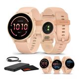 Garmin Vivoaktif 6 Fitness Gps Smartwatch Amoled Display Metallic Pink Dawn With Pink Band, 11-Day Battery, 80+ Sports Modes, Activity Track Smart Features, Music, Contactless Payments Sche