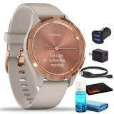 Garmin Vivomove 3S Hybrid Smartwatch (39Mm, Rose Gold Paslanmaz Çelik / Işık Sand) Usb Adaptörü Ve Temizlik Kitleri İle