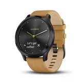 Garmin Vivomove Hr, Erkekler Ve Kadınlar İçin Hibrit Smartwatch, Onyx Black İle Işık Tan Suede Band