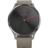 Garmin Vivomove Hr, Erkekler Ve Kadınlar İçin Hibrit Smartwatch, Sandstone Silikon Band İle Siyah