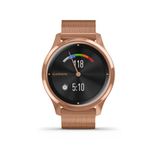 Garmin Vivomove Luxe, Hybrid Smartwatch With Real Watch Hands And Hidden Color Touchscreens, Rose Gold Milanese Band İle Rose Gold