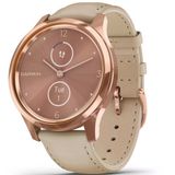 Garmin Vivomove Luxe, Hybrid Smartwatch With Real Watch Hands And Hidden Color Touchscreens, Rose Gold With Light Sand Deri Band