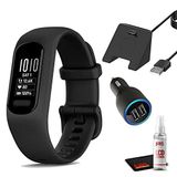 Garmin Vivosmart 5 Fitness Tracker (Black) Heart Rate Monitor & Sleep Tracker, Phone Gps Şarj Base & 6Ave Travel Kit