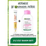Garnier 100ml Micellar Makyaj Temizleme Suyu + C Vitamini Aydınlatıcı Göz Kremi