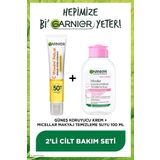 Garnier 100ml Micellar Makyaj Temizleme Suyu + C Vitamini Parlak Yüz Güneş Kremi Görünmez Doku