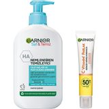 Garnier 250 ml Saf&Temiz Nemlendiren Temizleyici & 40 ml C Vitamini Parlak Günlük Uv Korumalı Güneş Yüz Kremi Spf50 Işıltılı Doku Cilt Bakım Seti