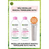 Garnier 2'li Micellar Kusursuz Makyaj Temizleme Suyu 400 ml & Makyaj Pamuğu Hediyeli Set