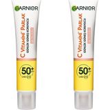 Garnier 2x40 ml C Vitamini Parlak Günlük Uv Korumalı Güneş Yüz Kremi Spf50 Işıltılı Doku Cilt Bakım Seti