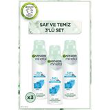 Garnier 3'lü Garnier Mineral Saf & Temiz Sprey Deodorant Seti - 150 ml
