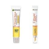 Garnier 40 ml C Vitamini Günlük Uv Korumalı Güneş Yüz Kremi Spf50 Görünmez Doku & C Vitamini Parlak Aydınlatıcı Göz Kremi Cilt Bakım Seti