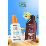 Garnier Ambre Solaire Bronzlaştırıcı Yağ 200ml&sensitive Advanced Güneş Koruyucu Çocuk Sprey Gkf50 150ml