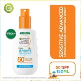 Garnier Ambre Solaire Kids Sensitive Advanced Hipoalerjenik Güneş Koruyucu Sprey SPF 50+ 150 ml