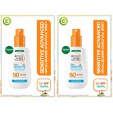 Garnier Ambre Solaire Sensitive Advanced Güneş Koruyucu Çocuk Sprey GKF50+ 200ML (2 paketi)