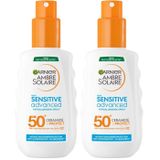 Garnier Ambre Solaire Sensitive Advanced Güneş Koruyucu Sprey Gkf50+ 200 ml (2 paketi)