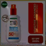 Garnier Ambre Solaire Sensitive Advanced Hassas Ciltler İçin Güneş Koruyucu Sprey SPF50+ 150 ml