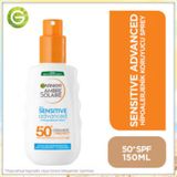 Garnier Ambre Solaire Sensitive SPF50+ 150 ml Advanced Hipoalerjenik Güneş Koruyucu Sprey