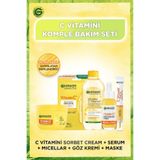 Garnier C Vitamini Bakım Seti: Yüz Kremi, Kağıt Maske, Serum, Göz Kremi, Makyaj Temizleme Suyu