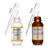 Garnier C Vitamini Parlak Süper Aydınlatıcı Serum (30 ml) & C Vitamini Süper Aydınlatıcı Gece Serumu 30 Ml Cilt Bakım Seti