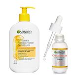 Garnier C Vitamini Parlaklık Veren Temizleyici 250 ML & C Vitamini Parlak Süper Aydınlatıcı Serum (30 ml) Cilt Bakım Seti