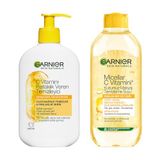 Garnier C Vitamini Parlaklık Veren Temizleyici 250 ML & Micellar C Vitamini Kusursuz Makyaj Temizleme Suyu (400 ml) Cilt Bakım Seti